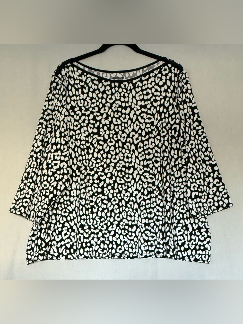 Lands End Shirt 3X Leopard Print 3/4 Sleeve Swim Rash Guard SunShade Top UPF